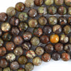 Natural Faceted Australian Flower Agate Round Beads 15