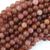 Natural Strawberry Quartz Round Beads Gemstone 15.5