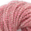 Natural Faceted Pink Rose Quartz Round Beads 15