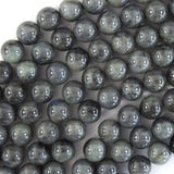 Natural Dark Gray Labradorite Round Beads Gemstone 15