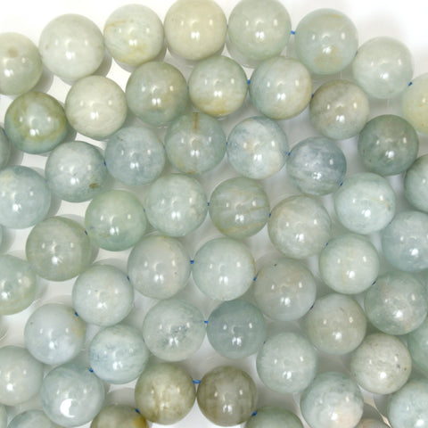 Natural Multicolor Blue Aquamarine Round Beads 15.5" Strand 4mm 6mm 8mm 10mm S1