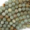 AA Natural Green Rutilated Quartz Round Beads 15.5