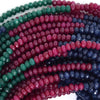 3mm faceted red blue green jade rondelle beads 14.5
