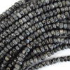 Natural Faceted Gray Labradorite Larvikite Rondelle Button Beads15