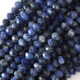 6mm faceted blue sodalite rondelle beads 15.5