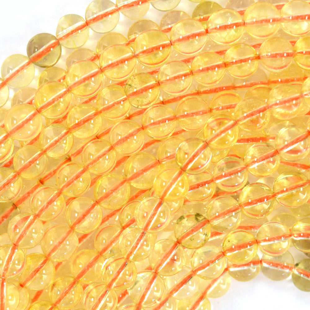 Natural Yellow Citrine Round Beads Gemstone 15" Strand 4mm 6mm 8mm 10mm S4