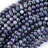 Mystic Titanium Faceted Purple Stripe Agate Round Beads 15