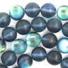 Matte Blue Mystic Aura Quartz Round Beads Gemstone 15