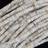 4mm natural white howlite heishi disc beads 15.5