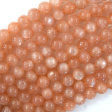 AA Natural Orange Sunstone Round Beads Gemstone 15