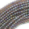 Mystic Titanium Faceted Gray Agate Round Beads 15