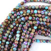 Galaxy Purple Blue Sea Sediment Jasper Round Beads 15.5