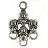 22 25mm silver plated pewter skull beads charm findings