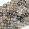Natural Black Rutilated Quartz Round Beads 15.5