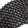 Natural Genuine Black Jet Round Beads Gemstone 15.5