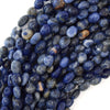 6mm - 8mm natural blue sodalite pebble nugget beads 15.5