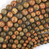 Natural African Map Jasper Round Beads Gemstone 15