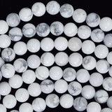 Natural White Howlite Round Beads Gemstone 15.5