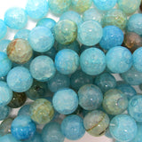 Blue Dragon Vein Agate Round Beads Gemstone 14.5