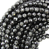 Natural Faceted Hematite Round Beads 15.5
