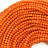 2.5 - 3mm orange coral round beads 16