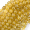 Natural Gold Rutilated Quartz Round Beads Gemstone 15
