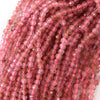 Natural Faceted Strawberry Quartz Round Beads 15