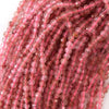 Natural Faceted Strawberry Quartz Round Beads 15