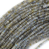 Natural Faceted Labradorite Rondelle button Beads 15.5