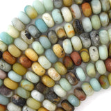 Matte Blue Amazonite Rondelle Beads Gemstone 15