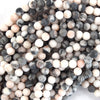 Natural Matte Pink Zebra Jasper Round Beads Gemstone 15