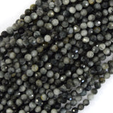 4mm faceted hawkeye round beads 15.5