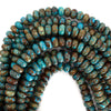 Brown Blue Turquoise Rondelle Buttons Beads Gemstone 15.5