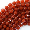 AA Red Carnelian Prism Double Point Cut Faceted Beads 15.5