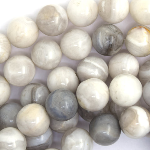 10mm faceted petrified wood agate round beads 15" strand S1