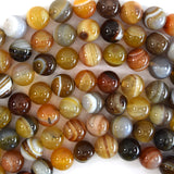 Natural Botswana Agate Round Beads 15.5
