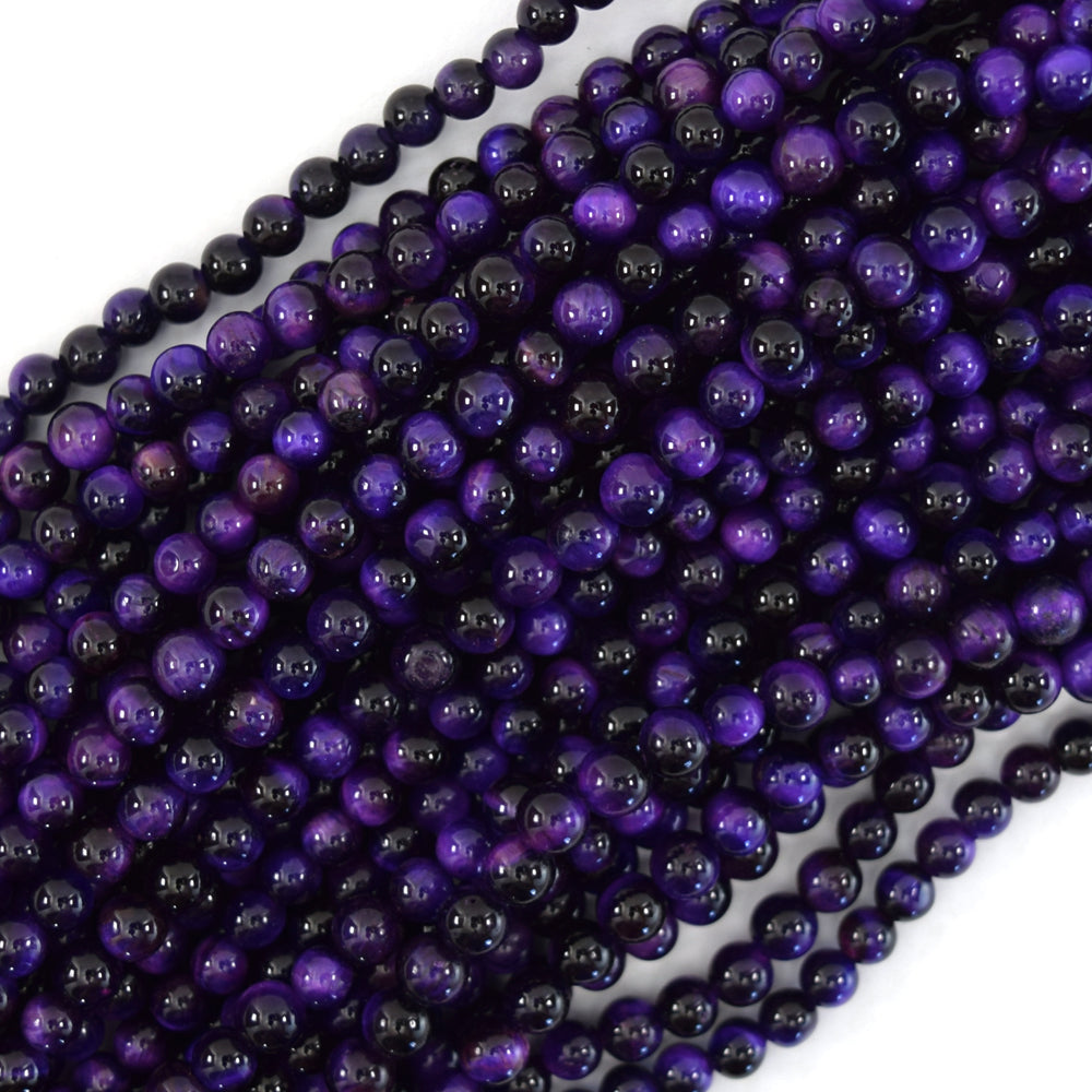 AAA Matte Natural Purple Amethyst Round Beads 4mm 6mm 8mm 10mm White Bands  16