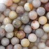 Natural Brown Cream Crazy Lace Agate Round Beads 15.5