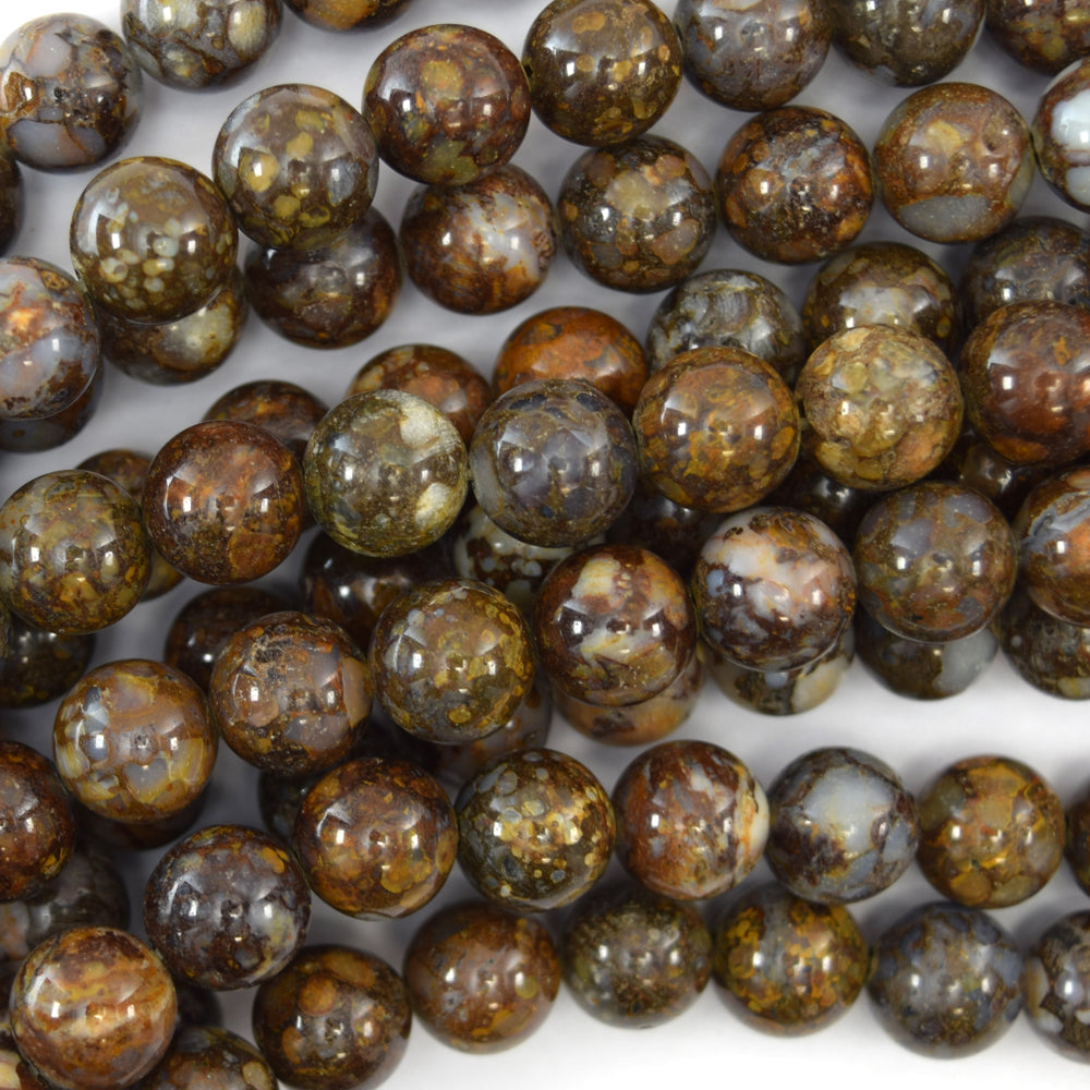 Natural African Brown Opal Round Beads Gemstone 15.5" Strand 6mm 8mm 10mm 12mm
