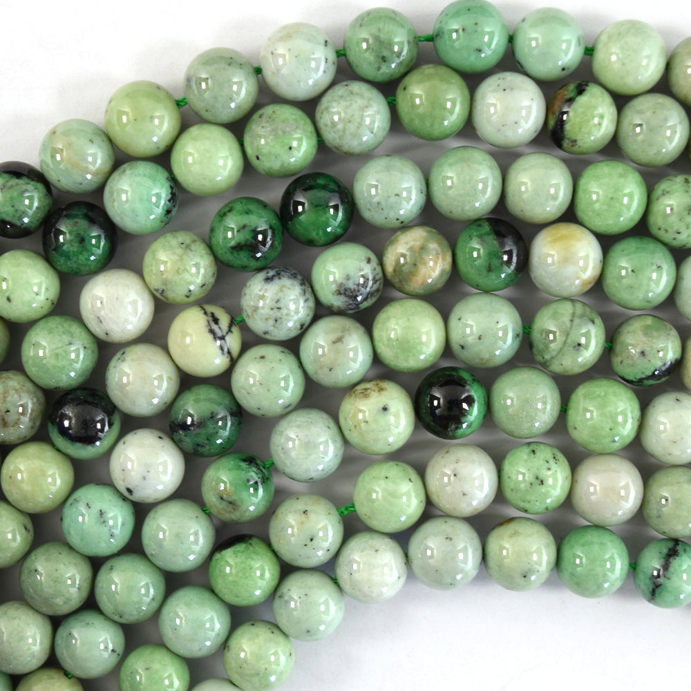 AA Natural Green Hydrogrossular Garnet Round Beads 15" Strand 6mm 8mm 10mm