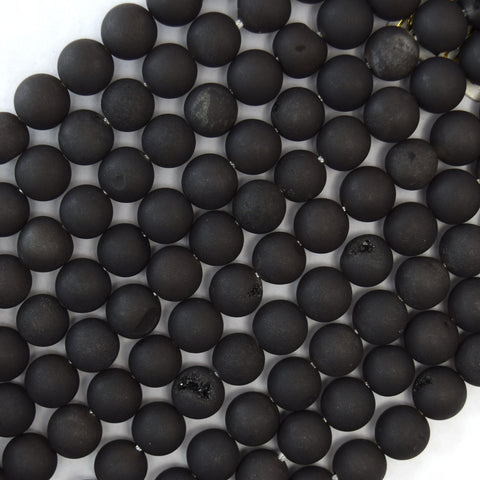 Faceted Black White Agate Round Beads Gemstone 14.5" Strand 6mm 8mm 10mm 12mm