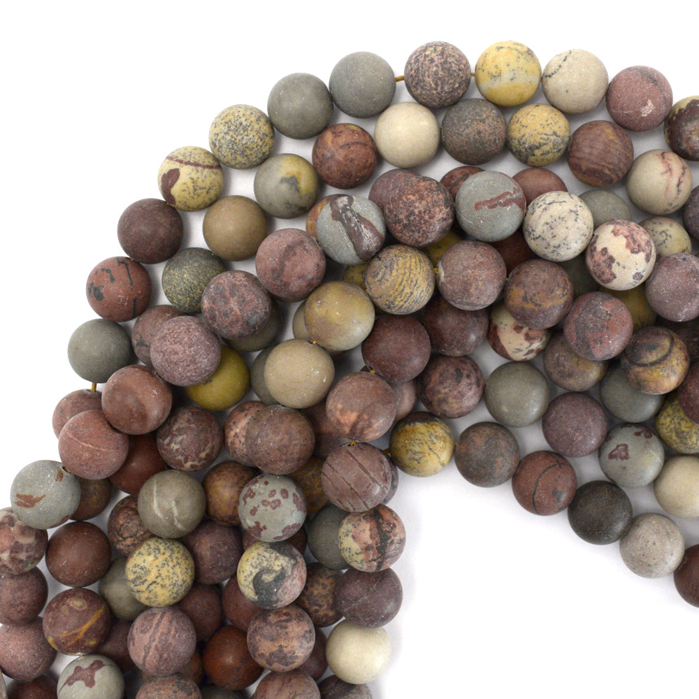 Natural Matte Chohua Jasper Round Beads Gemstone 15" Strand 4mm 6mm 8mm 10mm 12mm