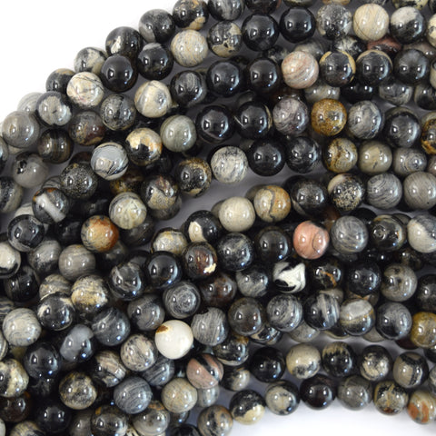 Natural Faceted Picture Jasper Round Beads 15" Strand 4mm 6mm 8mm 10mm 12mm