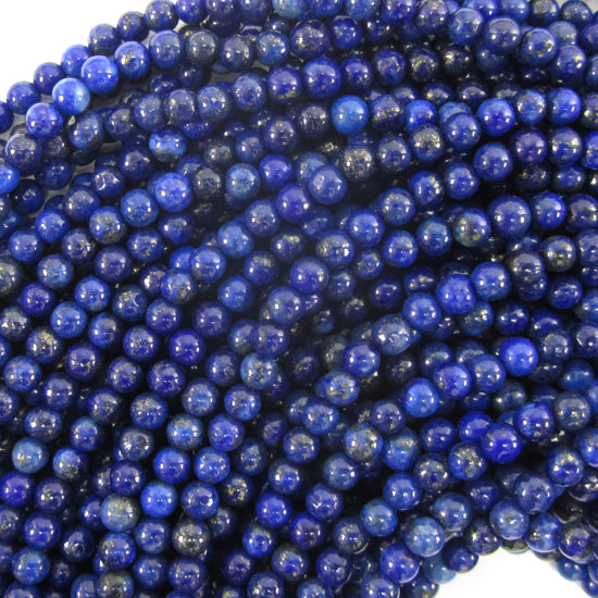 Blue Lapis Lazuli Round Beads 15" Strand 2mm 3mm 4mm 6mm 8mm 10mm 12mm 14mm