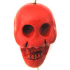 32mm red cinnabar carved skull pendant bead