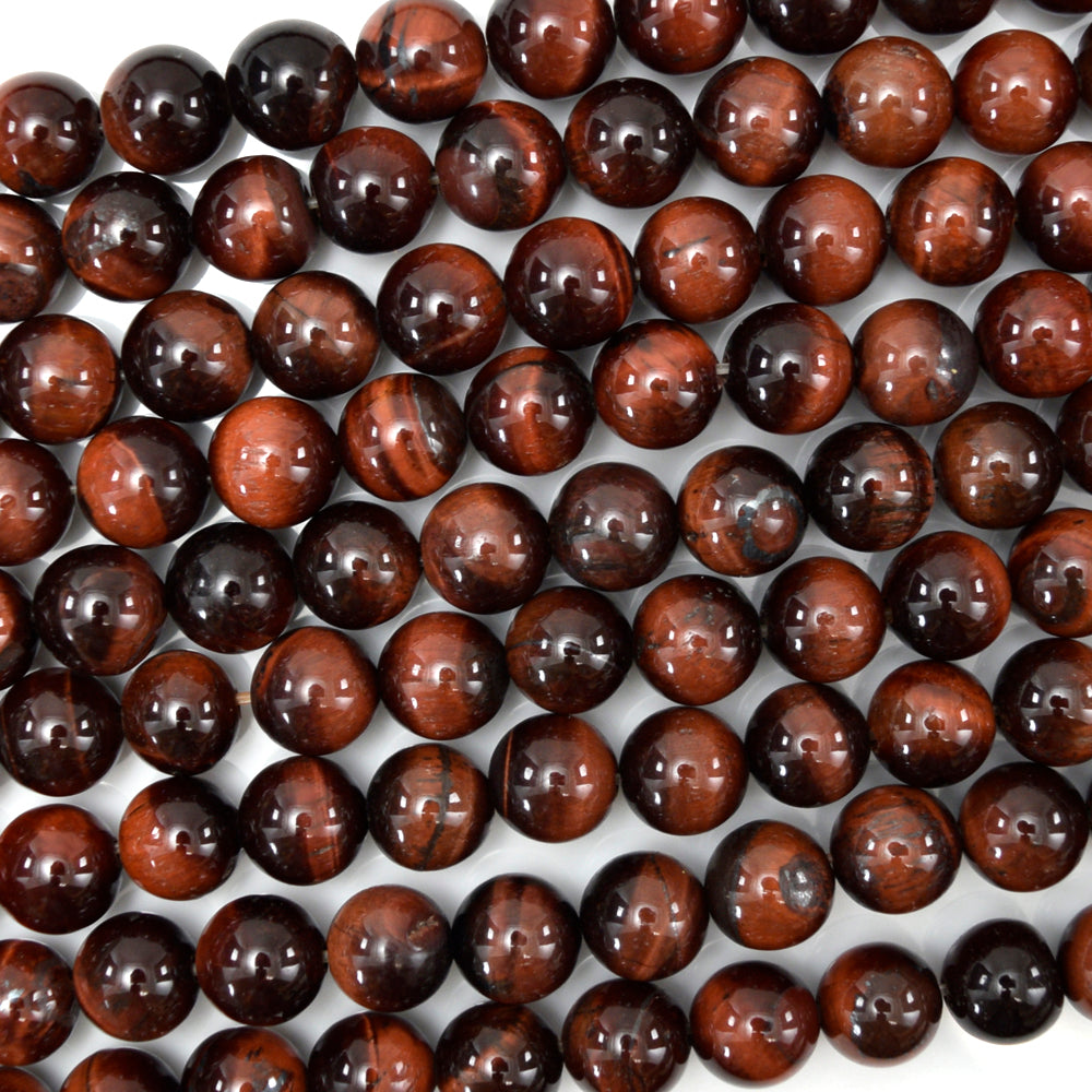 Red Tiger Eye Round Beads Gemstone 15" Strand 4mm 6mm 8mm 10mm 12mm