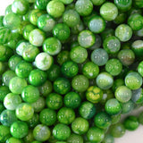 6mm dark green agate round beads 15
