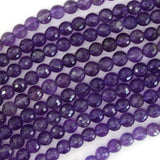Natural Faceted Purple Amethyst Round Beads 15