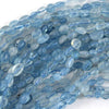 6mm - 8mm natural blue aquamarine pebble nugget beads 15.5