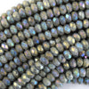 5x8mm Mystic Titanium Faceted Gemstone Rondelle Button Beads 15